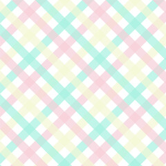 Multicolor pastel gingham seamless pattern.Checkered tartan plaid repeat pattern.Geometric vector background wallpaper