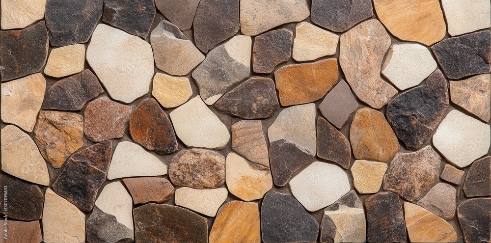 Poster a textured arrangement of multi-colored stones, varying in shape and size, creating a natural mosaic