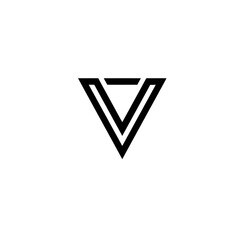 Minimalist Abstract Triangle Symbol with Bold Lines on White Background