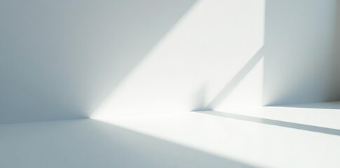 Fototapeta premium Grey shadow cast on a white surface with a subtle gradient and soft focus effect, ambient, texture