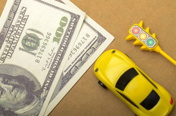 Obraz premium Wealth and Wheels: The Intersection of Finance and Transportation in Miniature Form