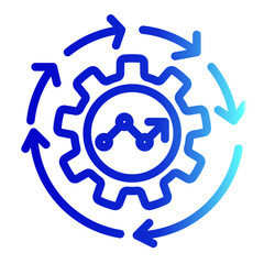 Business Continuity icon line gradient style for download (Help and Support Pack)	