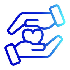 Intervention icon line gradient style for download (Help and Support Pack)	