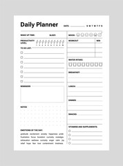 Daily planner page template bullet journal