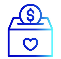 Money Box icon line gradient style for download (Help and Support Pack)	