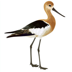 Obraz premium American Avocet illustration on white background