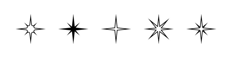 Obraz premium Stars icons. Black Stars vector icons. Star vector icon. Collection black Stars. Star shape