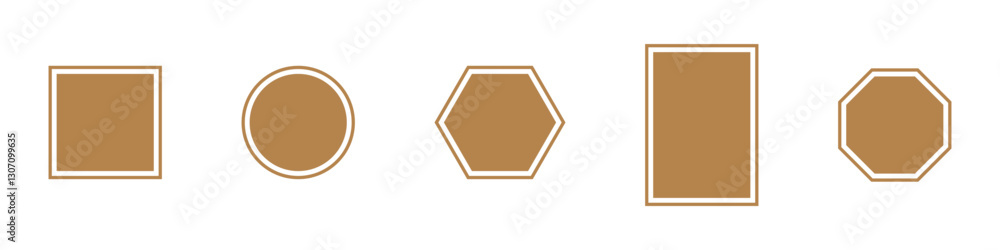 Canvas Prints frame vector. gold frame different shapes. vintage frames. photo frame