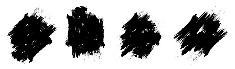 Black Paint Brush Spots. Brushstroke lines set. Paintbrush Spots. Brush Stroke Black