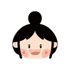 baby girl with a black hair illustration