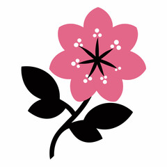 A cherry flower silhouette vector art