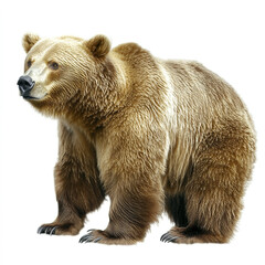 Obraz premium brown bear stands isolated on white background