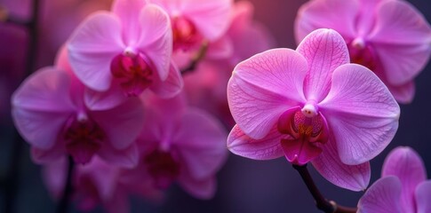 Intricate orchid pattern, soft, glowing light, luxurious texture, calm, premium, digital
