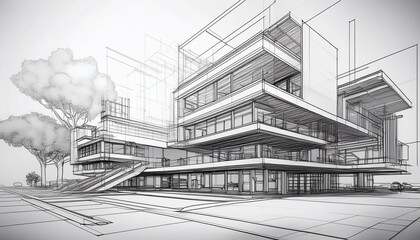innovative architectural structure sketch high resolution image