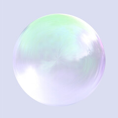 Realistic glossy glass ball.Abstract 3D light bubble with glare.Geometric abstract shape.