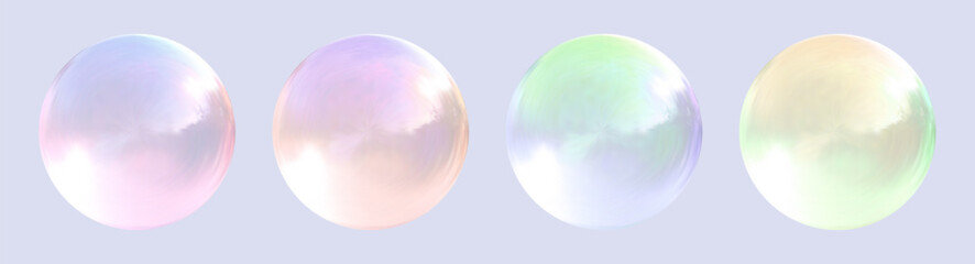Realistic glossy glass ball.Abstract 3D light bubble with glare.Geometric abstract shape.
