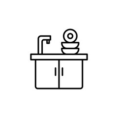 Kitchen faucet line icon