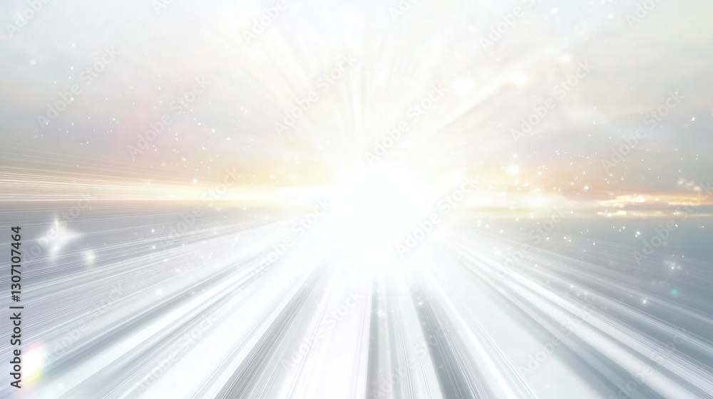 Aufkleber abstract white background with radiant sun beams and lens flare effects, creating a soft and dreamy 