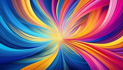 colorful abstract lines radiating in vibrant hues of blue pink and yellow in a modern style