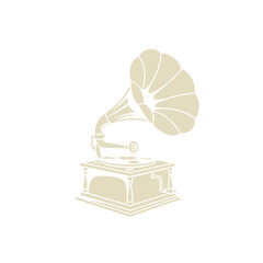 Minimalist Gramophone Silhouette