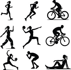 Sports Activity Silhouettes