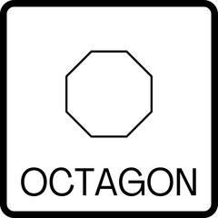 Coloring Shapes Flashcards for Kid - octagon