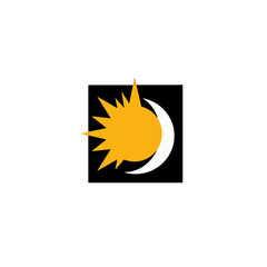 Sun and Moon Abstract Logo Design