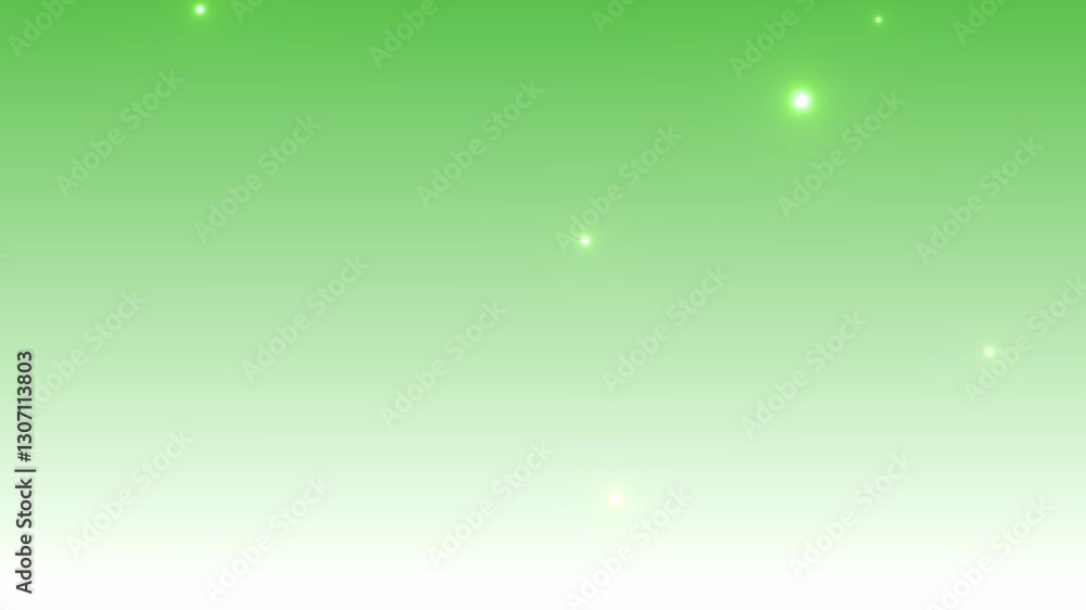 Poster Light green gradient falling sparkling light particles, calm ambient spring background animation