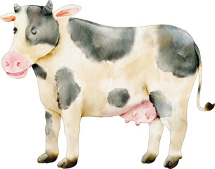 watercolor cow