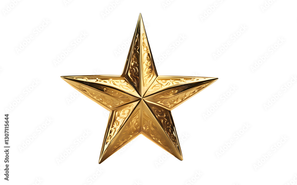 Poster a single golden star symbolizing excellence and aspiration, isolated on a empty plain background