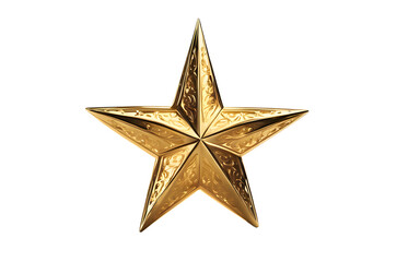Fototapeta premium A single golden star symbolizing excellence and aspiration, isolated on a empty plain background
