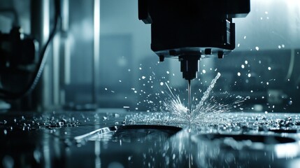 Industrial waterjet cutting machine in action (1)