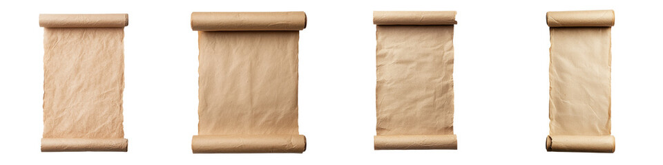 Vintage Blank Brown Crumpled Paper Scroll or Parchment Texture Background  Empty recycled material for craft handmade design advertising promotion branding and concept projects