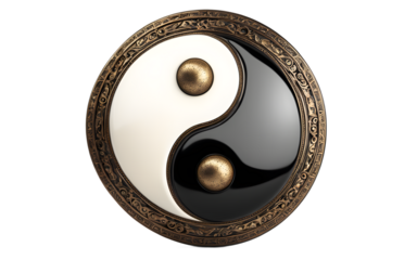 A yin-yang symbol representing balance and duality, isolated on a empty plain background