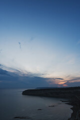 Fototapeta premium Breathtaking view of a coastal landscape at sunset. Zapallo Bay, Cyprus