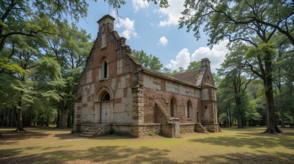 The ruins of Sheldon Church built in 1745 near Beaufort South Carolina - USA