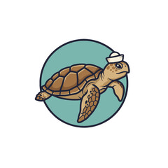 Naklejka premium Sailor Sea Turtle