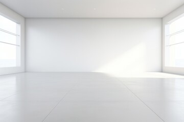 Obraz premium White modern room flooring architecture daylighting.