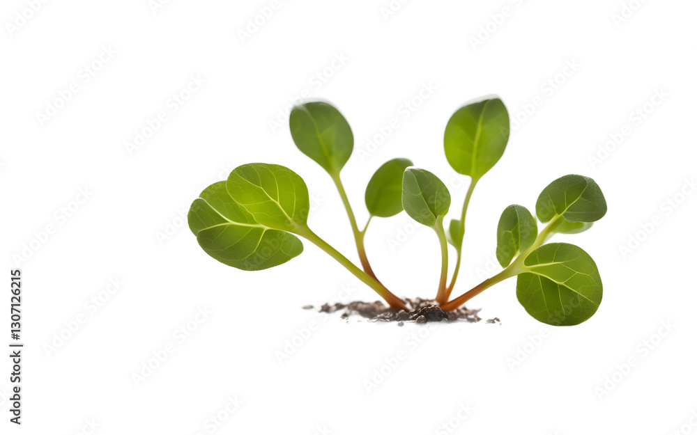 Poster a single cress with tiny, tender leaves, isolated on a empty plain background