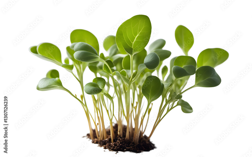 Poster a single cress with tiny, tender leaves, isolated on a empty plain background