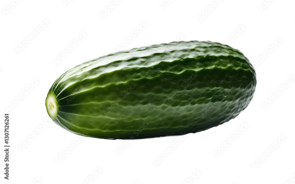 Aufkleber A single cucumber with smooth green skin, isolated on a empty plain background