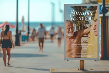 Beach summer vacation advertisement sign