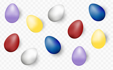 A Collection of Colorful Easter Eggs for Festive and Joyful Decoration this Season isolated background. vector illustration.