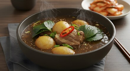 a hearty clear gamjatang with pork and potatoes2