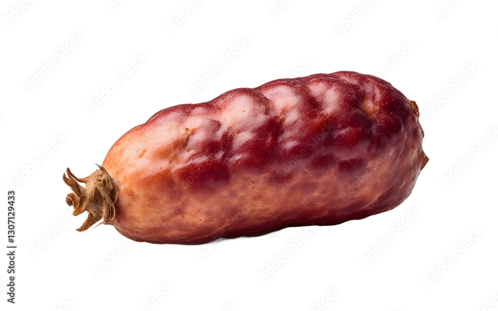 Poster A single tuber of oca with a reddish skin, isolated on a empty plain background