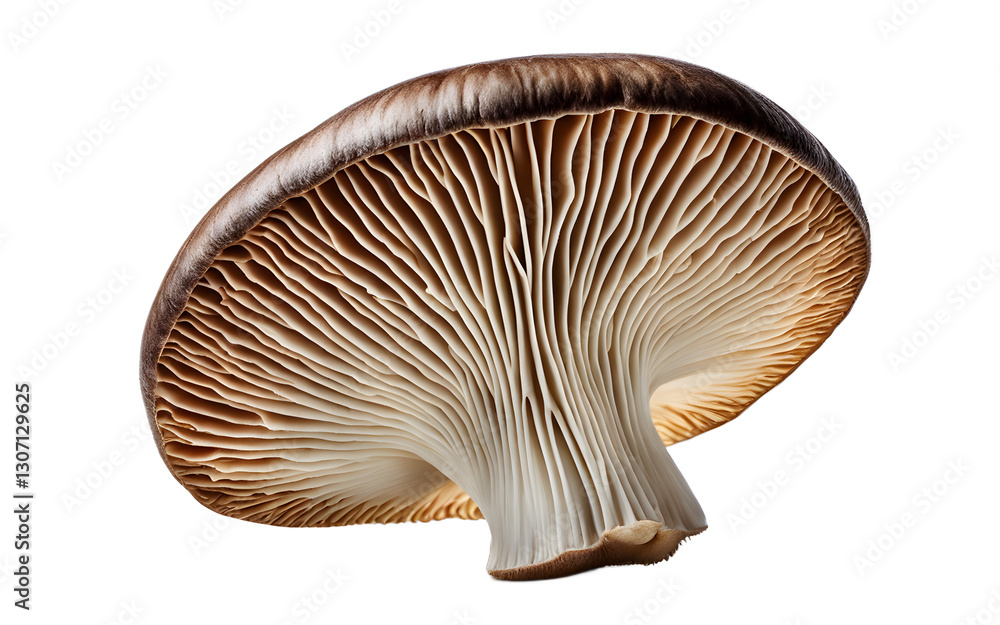 Aufkleber A mushroom showing the white underside, isolated on a empty plain background