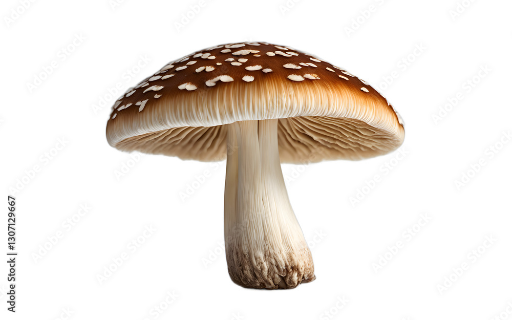 Poster A mushroom showing the white underside, isolated on a empty plain background