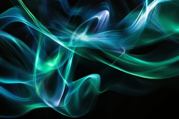 Obraz premium Abstract swirling smoke patterns in teal and turquoise