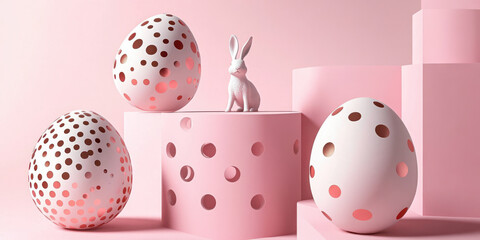 A stylish Easter setup with holographic eggs and refined aesthetics. The combination of tradition and modern luxury makes it perfect for branding, promotional materials, and web design.