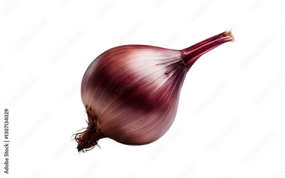Aufkleber a whole shallot with a smooth reddish-brown skin, isolated on a empty plain background